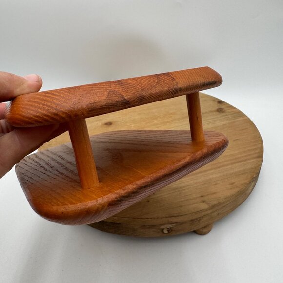 Hand Made Solid Oak Wood Napkin Holder Vintage boho bohemian style vibe light co - Picture 5 of 9